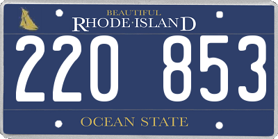 RI license plate 220853