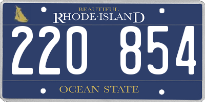 RI license plate 220854