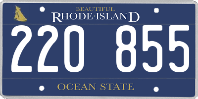 RI license plate 220855