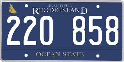 RI license plate 220858