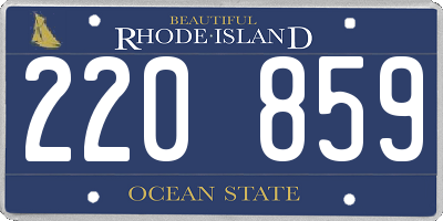 RI license plate 220859