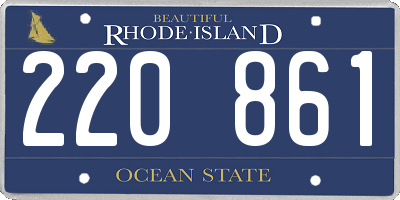 RI license plate 220861