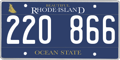 RI license plate 220866