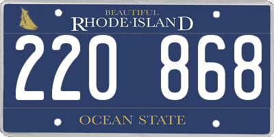 RI license plate 220868