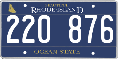 RI license plate 220876