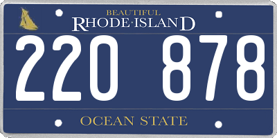 RI license plate 220878