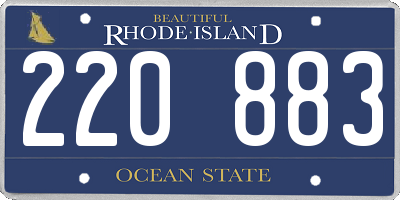 RI license plate 220883