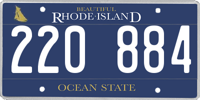 RI license plate 220884
