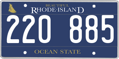RI license plate 220885