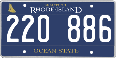 RI license plate 220886