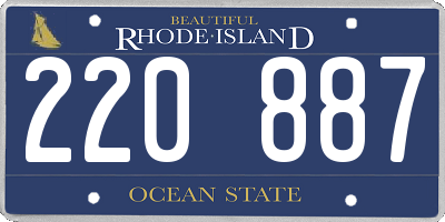 RI license plate 220887