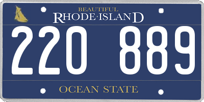 RI license plate 220889