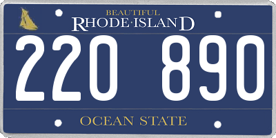 RI license plate 220890