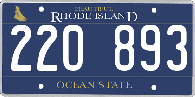 RI license plate 220893