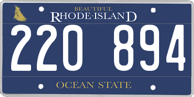 RI license plate 220894