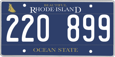RI license plate 220899