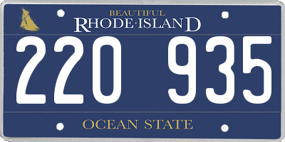 RI license plate 220935