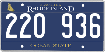 RI license plate 220936