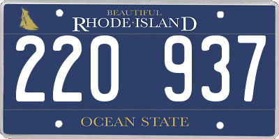 RI license plate 220937