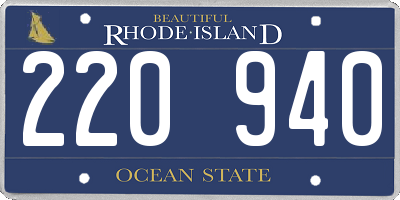 RI license plate 220940