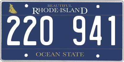 RI license plate 220941