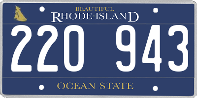 RI license plate 220943