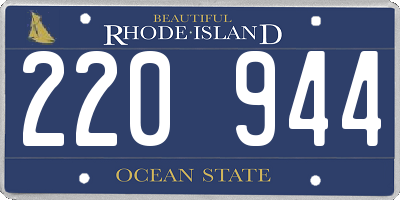 RI license plate 220944