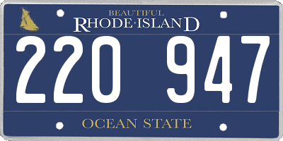 RI license plate 220947