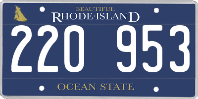 RI license plate 220953