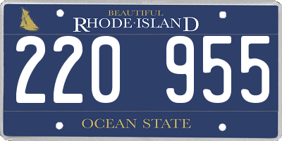 RI license plate 220955