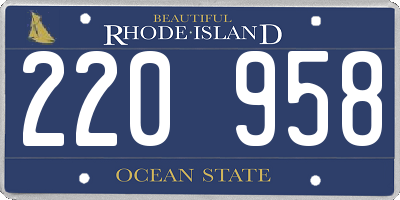 RI license plate 220958