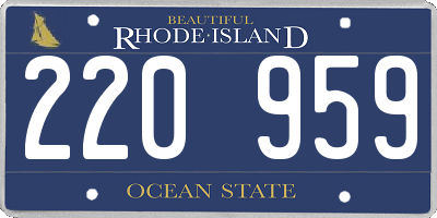 RI license plate 220959