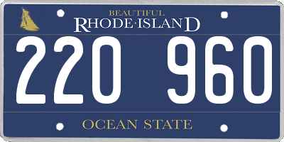 RI license plate 220960