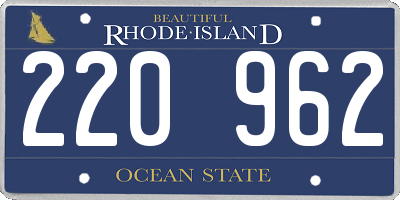 RI license plate 220962