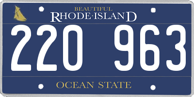 RI license plate 220963