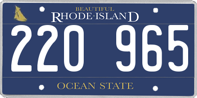 RI license plate 220965