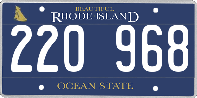RI license plate 220968