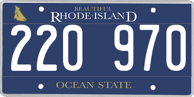 RI license plate 220970