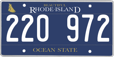 RI license plate 220972