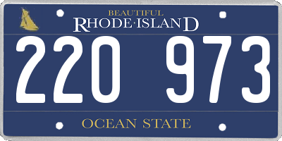RI license plate 220973