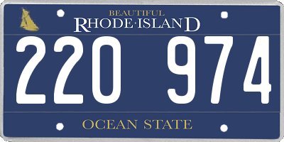 RI license plate 220974