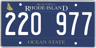 RI license plate 220977