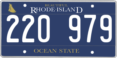 RI license plate 220979