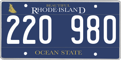 RI license plate 220980