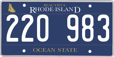 RI license plate 220983