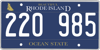 RI license plate 220985
