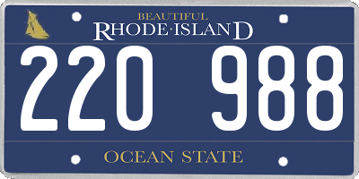 RI license plate 220988