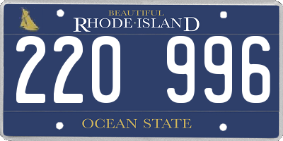 RI license plate 220996