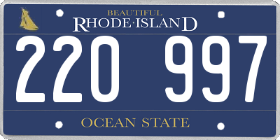 RI license plate 220997