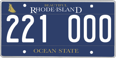 RI license plate 221000